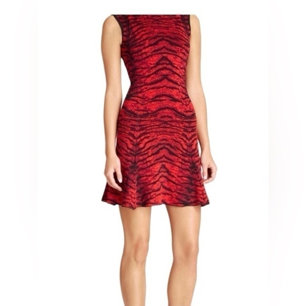 REVOLVE FAVORITE | Torn by Ronny Kobo Malu Tiger Red Black Jacquard knit Dress S - Picture 2 of 7